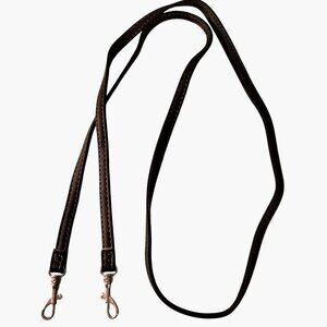 Replacement Purse Strap Brown Faux Leather Silver Clasps 50 Inch Handbags